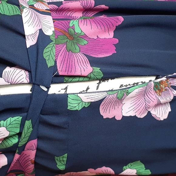 FLASH SALE! Nanette Lepore Floral Sleeveless Dress Navy Pink Size 14W NWOT - Picture 5 of 7